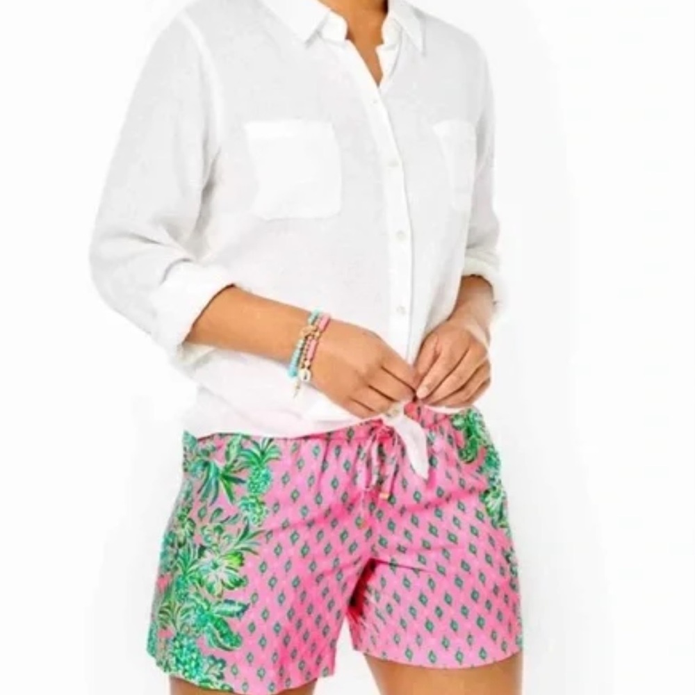 Lilly Pulitzer pink pineapple print shorts Sz S